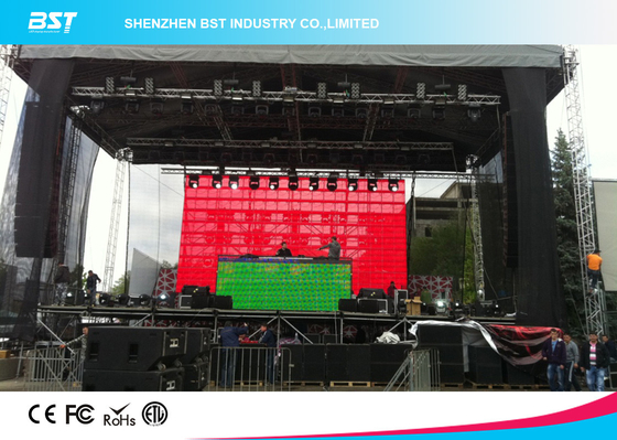 Không gió ngoài trời Cho thuê màn hình LED trong suốt Pixel Pitch 10mm Led Display