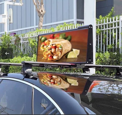 Full Color 4G Wireless P3 Taxi Top màn hình 40000 pixel mỗi m2 Không thấm nước IP65 OEM