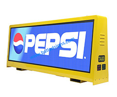 Màn hình LED chống nước trên mái xe taxi nhỏ quảng cáo 960mm X 320mm Taxi Top LED Screen