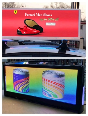 Full Color P2.5 Taxi Top LED Display ngoài trời Độ sáng cao 3000nits màn hình LED trong ngày và đêm