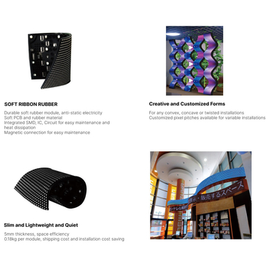 FX series Soft Rubber LED Display Module, Convex, Concave hoặc Twisted Module có sẵn