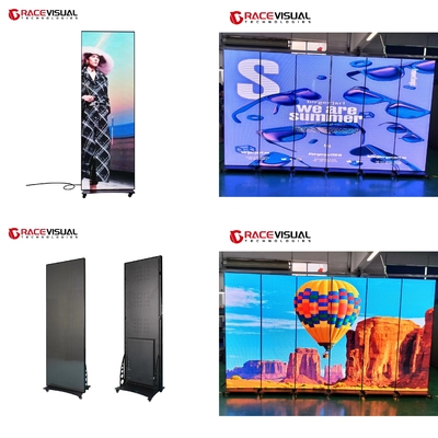 WIFI Control-3840 Hz Tốc độ tươi cao-P 2.5 mm IPoster-Wheel Base-Bracket Standing-Indoor LED Screen