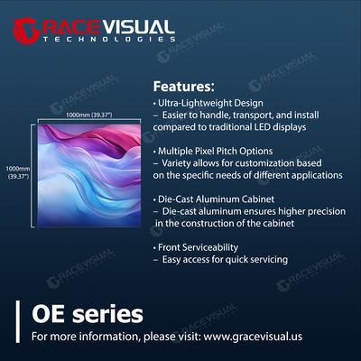 OE Ultra-Light LED Series: 23.5kg Cabinets, 5000nits Brightness, 90° Splicing & Front Maintenance ️ 5 Pixel Pitches