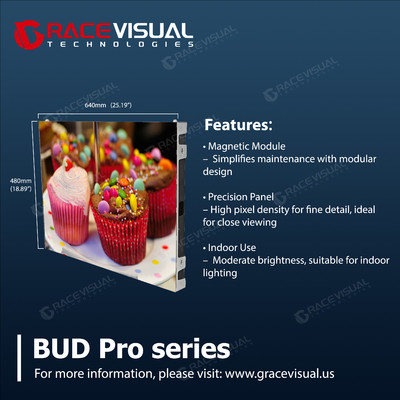 BUD Pro 1.86 Pitch Series Front Service LED Display 7680HZ Tỷ lệ làm mới, Hơn 500nits Độ sáng