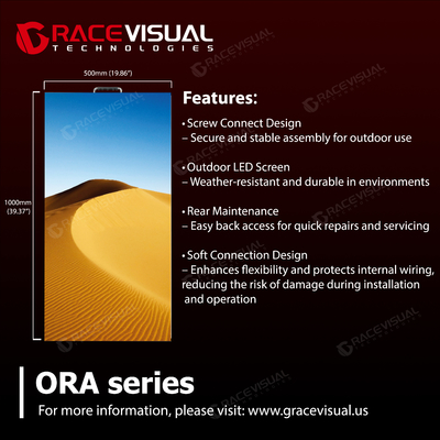 ORA Series Rental LED Display được cố định bằng vít được xây dựng để hoạt động trong mọi thời tiết và độ sáng 4500nits