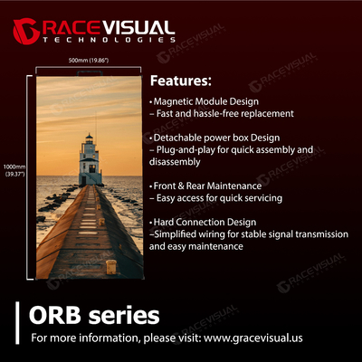ORB Series Rental LED Video Wall với 2.6mm 2.9mm 3.9mm và 4.8mm Pixel Pitch Featuring 500×500 mm và 500×1000 mm Panel 7680Hz Refresh Rate và 4500nits Brightness