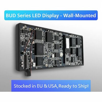 BUD Series Wall-Mounted LED Display with 7680Hz Refresh Rate and Die-Cast Aluminum Construction