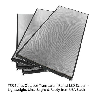 TSR Series Outdoor Transparent Rental LED Screen – 5500 Nits Brightness, Lightweight 9kg Cabinet & IP65 Weather-Resistant